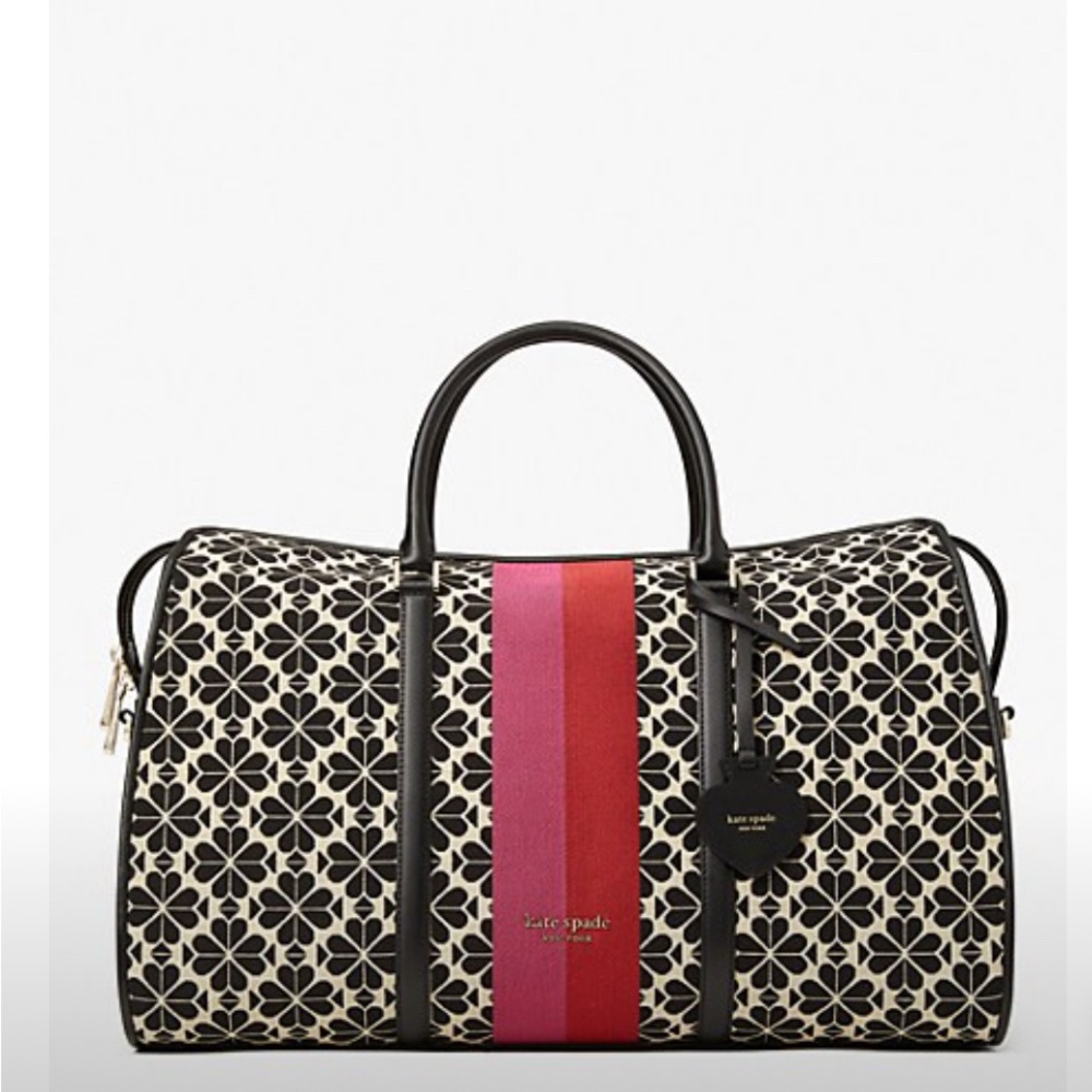 Kate Spade Flower Jacquard stripe Weekender Bag